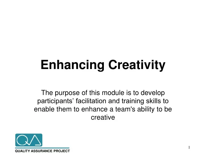 enhancing creativity
