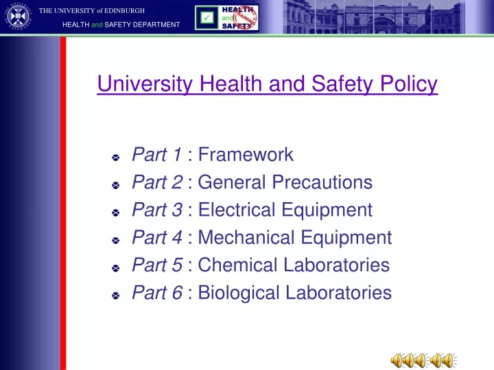 university health and safety policy