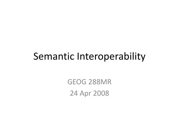 semantic interoperability