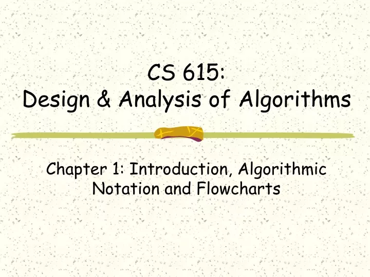 cs 615 design analysis of algorithms