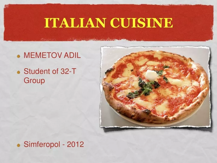 italian cuisine