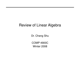 Review of Linear Algebra