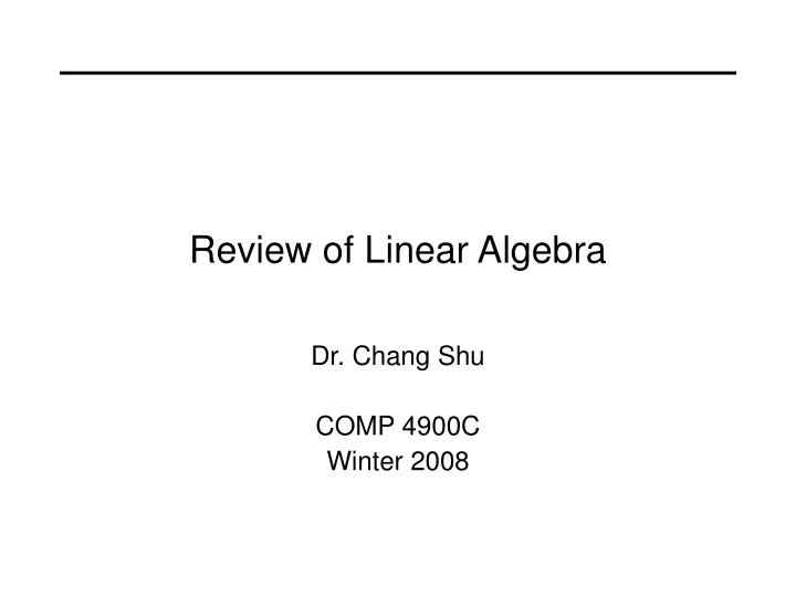 review of linear algebra