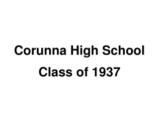 Corunna High School Class of 1937