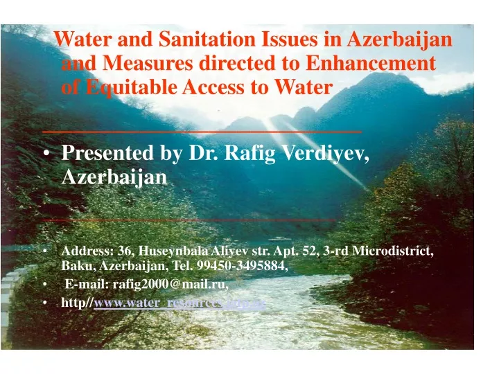water and sanitation issues in azerbaijan