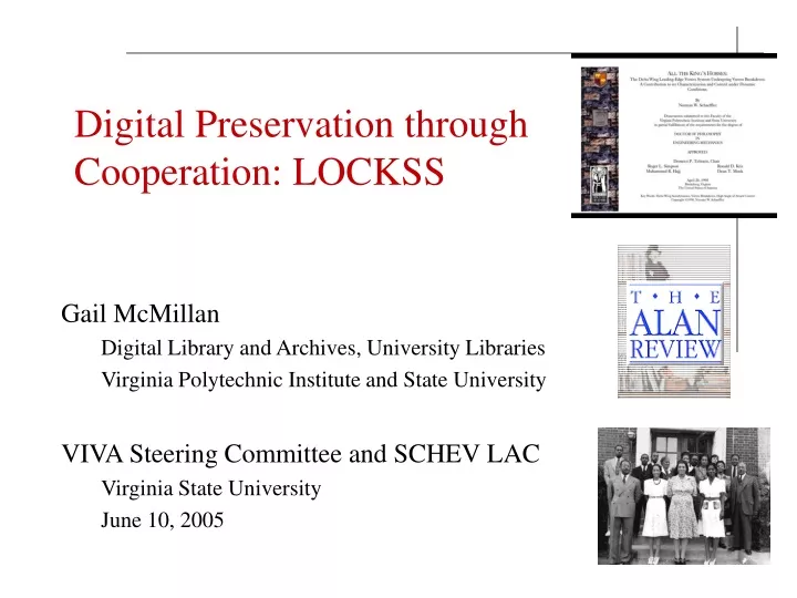 digital preservation through cooperation lockss