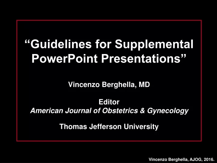 guidelines for supplemental powerpoint