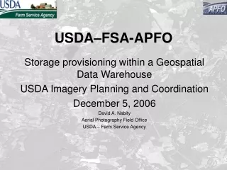 USDA–FSA-APFO