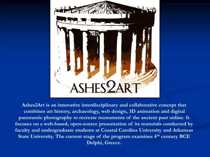 ashes2art is an innovative interdisciplinary