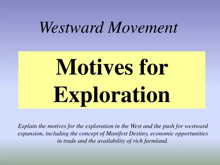 westward movement