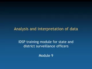 Analysis and interpretation of data