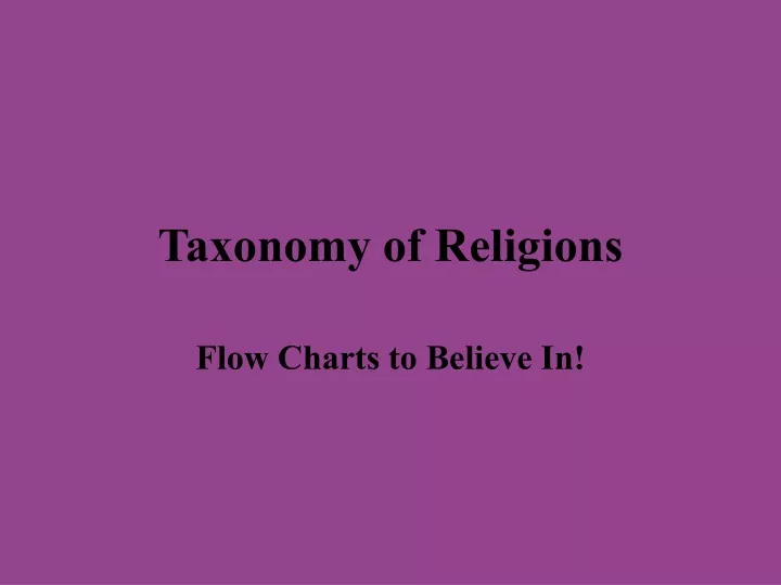 taxonomy of religions