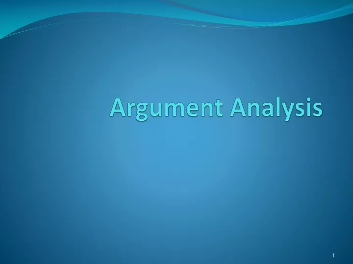 argument analysis