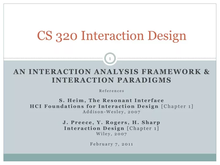 cs 320 interaction design