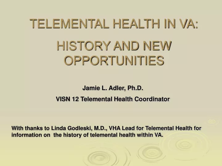 telemental health in va history