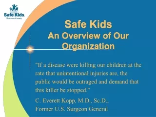 Safe Kids  An Overview of Our Organization