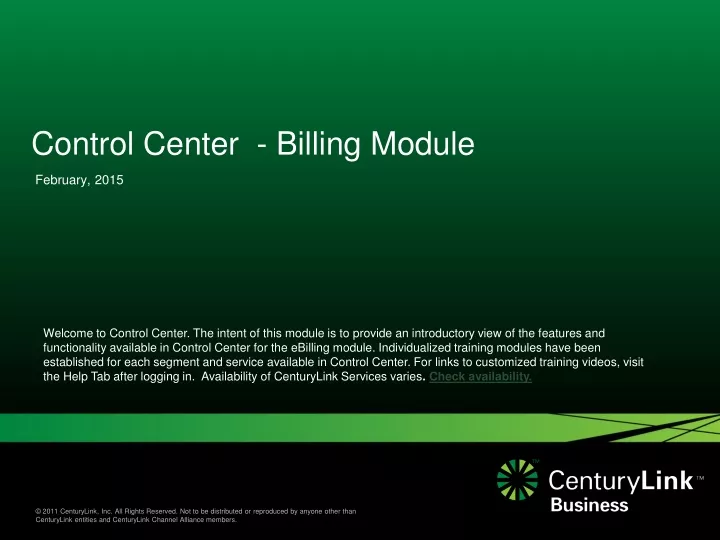 control center billing module