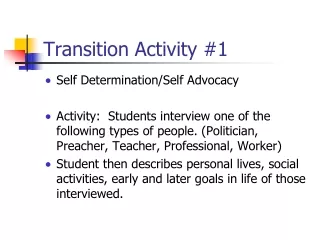 Transition Activity #1