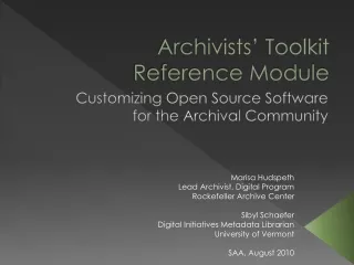 Archivists’ Toolkit Reference Module