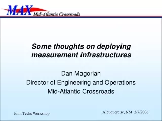 Some thoughts on deploying measurement infrastructures