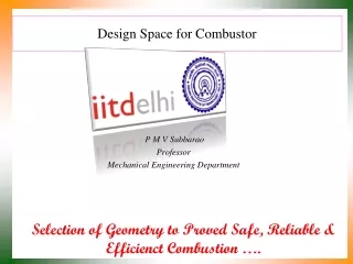 Design Space for Combustor