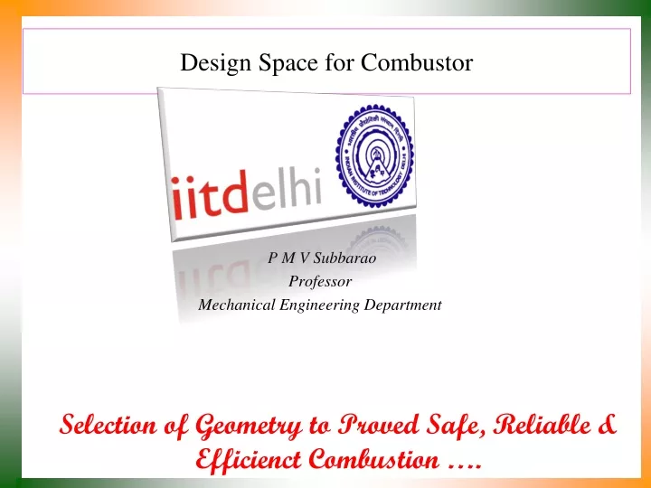 design space for combustor