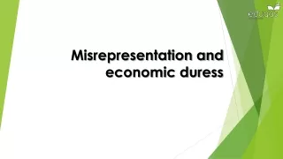 Misrepresentation and economic duress