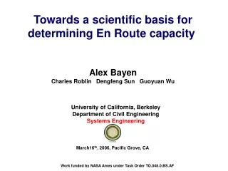 Towards a scientific basis for determining En Route capacity