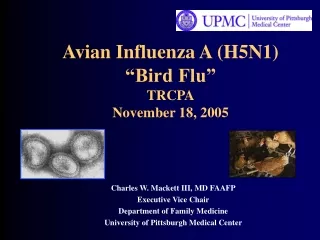 Avian Influenza A (H5N1) “Bird Flu” TRCPA November 18, 2005