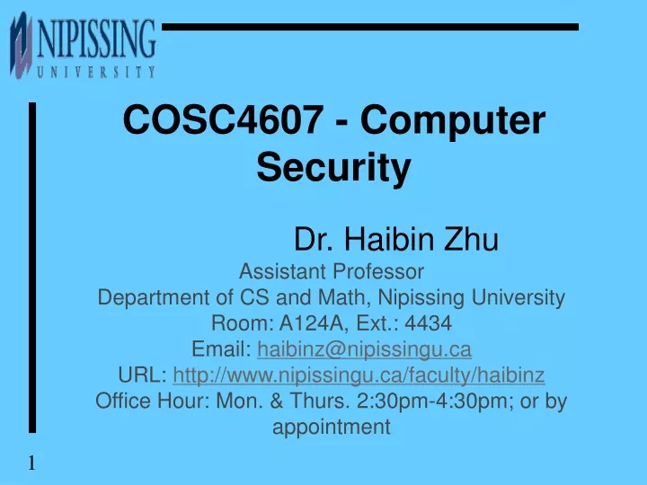 cosc4607 computer security