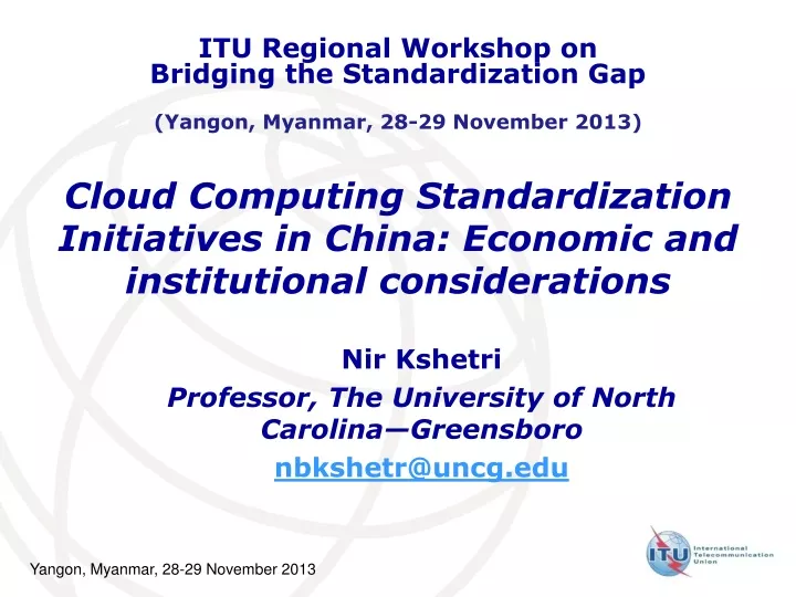 cloud computing standardization initiatives in china economic and institutional considerations