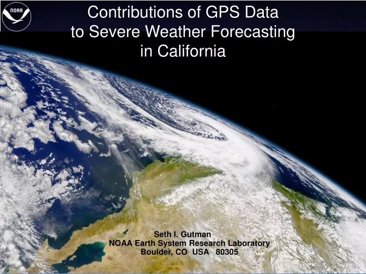 contributions of gps data to severe weather