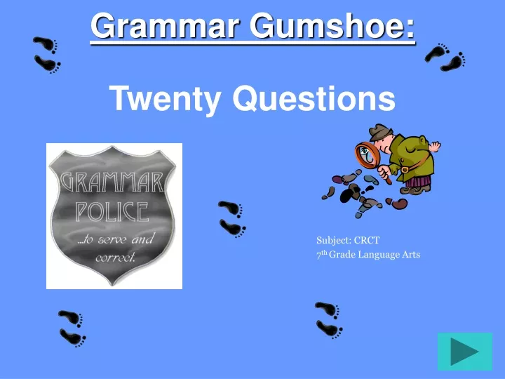 grammar gumshoe twenty questions