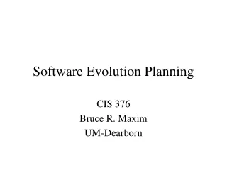 Software Evolution Planning