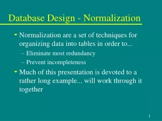 Database Design - Normalization