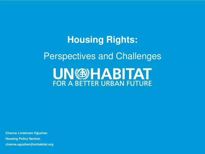 housing rights perspectives and challenges