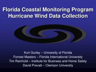 Florida Coastal Monitoring Program Hurricane Wind Data Collection