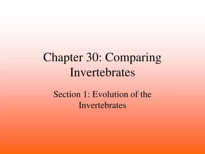 chapter 30 comparing invertebrates