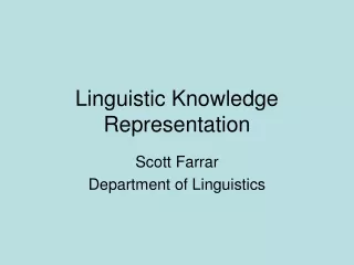 Linguistic Knowledge Representation