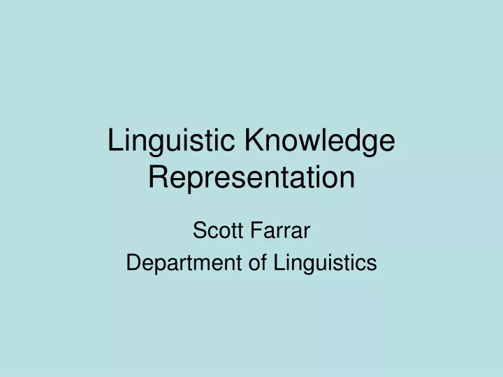 linguistic knowledge representation