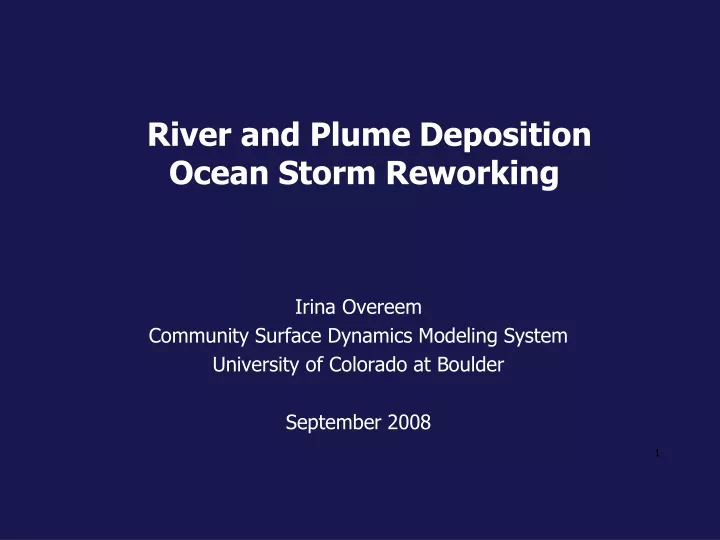 river and plume deposition ocean storm reworking