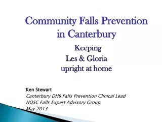 Community Falls Prevention  in Canterbury Keeping  Les &amp; Gloria upright at home