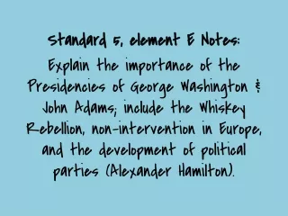 Standard 5, element E Notes: