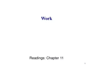 Work Readings: Chapter 11