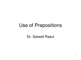 Use of Prepositions