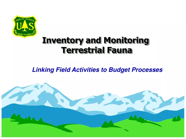 inventory and monitoring terrestrial fauna