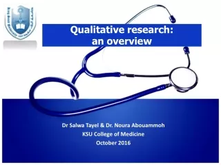 Qualitative research:  an overview
