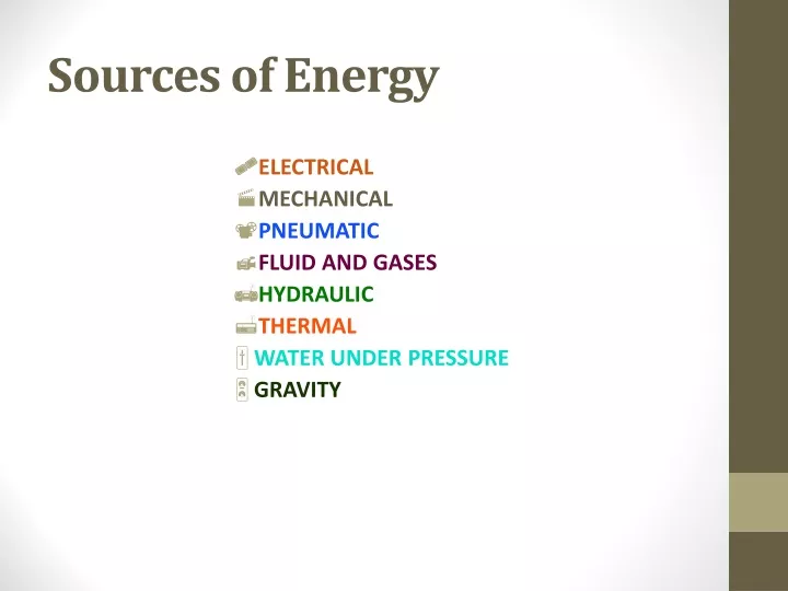 sources of energy