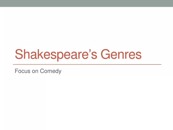 shakespeare s genres