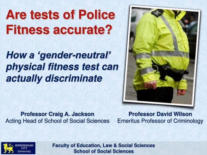 are tests of police fitness accurate how a gender
